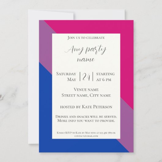 両性カスタム国旗パーティの招待状 招待状 (正面)