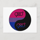 両性プライドインとヤンシンボルのプライドフラグ ポストカード (正面)