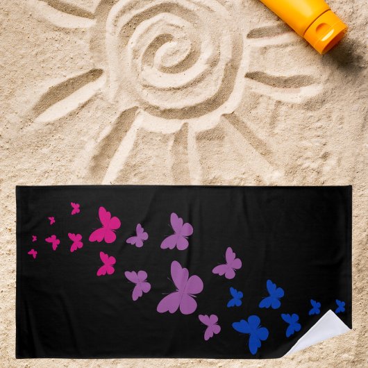 両性プライドバタフライトレイル ビーチタオル