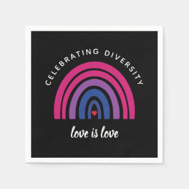 両性プライド祝の多様性の愛は愛 スタンダードカクテルナプキン