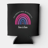 両性プライド祝の多様性の愛は愛 缶クーラー (正面)