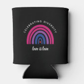 両性プライド祝の多様性の愛は愛 缶クーラー (裏面)