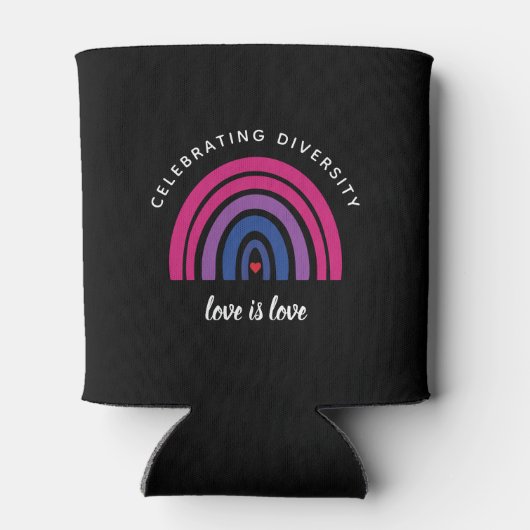 両性プライド祝の多様性の愛は愛 缶クーラー (裏面)