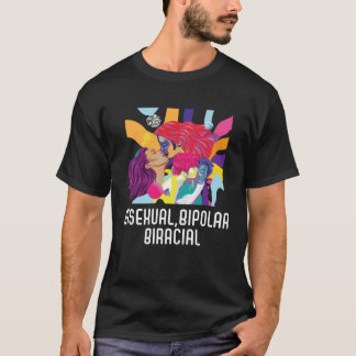 両性双極性双生児レインボープライド両性双生児 Tシャツ