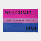 両性国旗のビーチパーソナライズされた歓迎 ドアマット (正面)