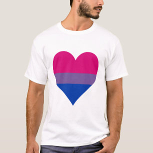 両性愛のプライドのハートのTシャツ Tシャツ