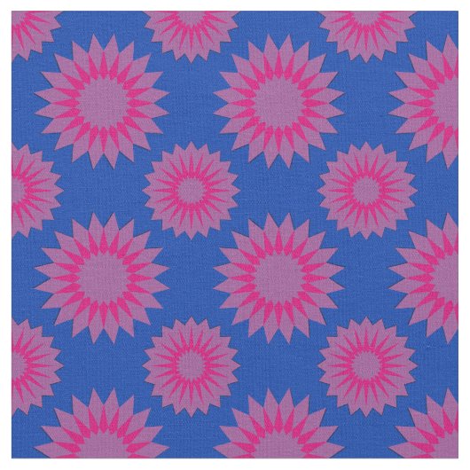 両性愛者プライドカラー / 青い花柄 ファブリック (クローズアップ)