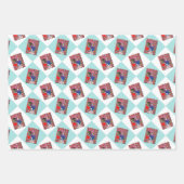 両性旗с色のオスタメの恐竜 ラッピングペーパーシート (正面2)