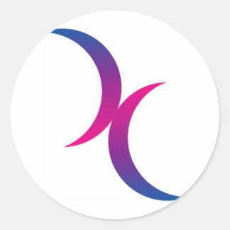 両性月シンボル ラウンドシール