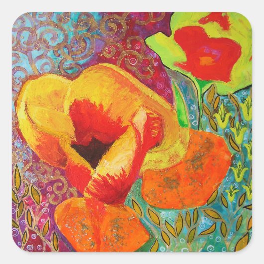 両性赤面絵画シール スクエアシール (正面)