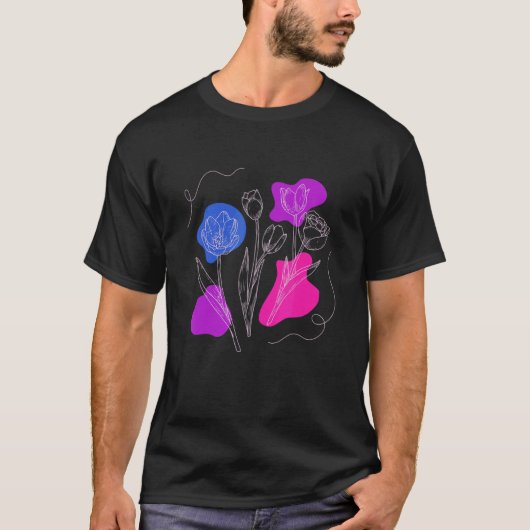 両性野生の花Bi Lgbt両性プライド1 Tシャツ (正面)