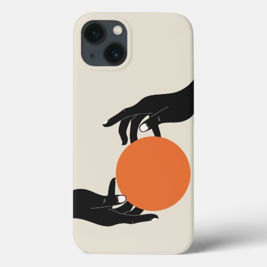 両手が太陽を握っている。レトロデザイン Case-Mate iPhoneケース (裏面)