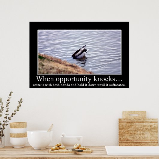 両手でチャンスをつかむ(大きい) ポスター (キッチン)