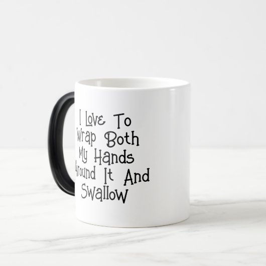 両手で包んで飲みのまわりに込む モーフィングマグカップ (正面左)