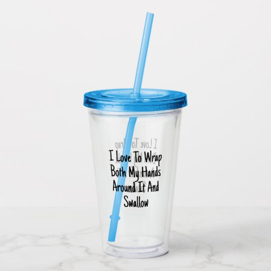 両手で包んで飲み込むのがのまわりに大好き アクリルタンブラー (裏面)