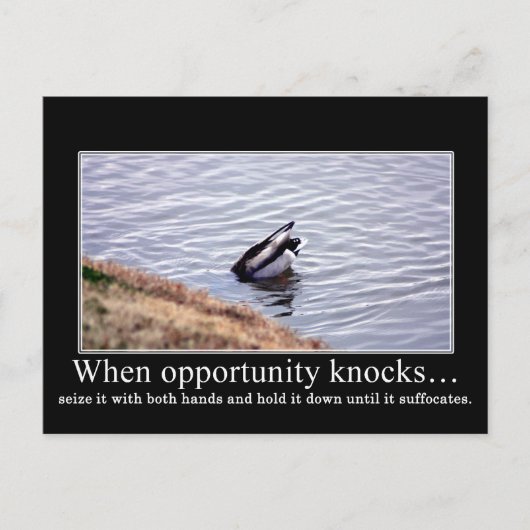 両手で機会を捉えて死ぬ ポストカード (正面)