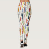 両手のアイコンの継ぎ目のないパターン レギンス (裏面)