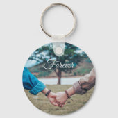 両手のキーチェーンを保持するカップル キーホルダー (正面)