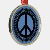 両手の平和のサイン メタルオーナメント (右)