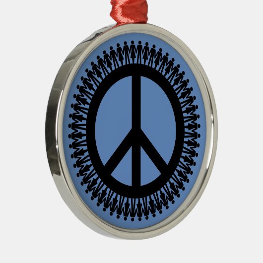 両手の平和のサイン メタルオーナメント (右)