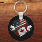 両手の引き裂き明けフラグカスタマイズ キーホルダー (裏面)