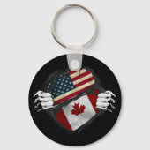 両手の引き裂き明けフラグカスタマイズ キーホルダー (裏面)