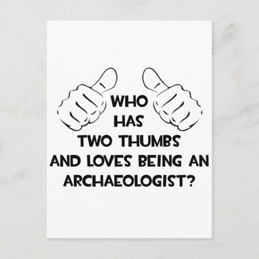 両手の親指が上 Archaeologistへの愛 ポストカード (正面)