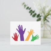 両手を上げる ポストカード (スタンド正面)