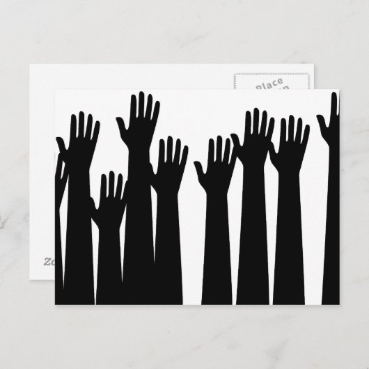 両手を上げる ポストカード (正面/裏面)