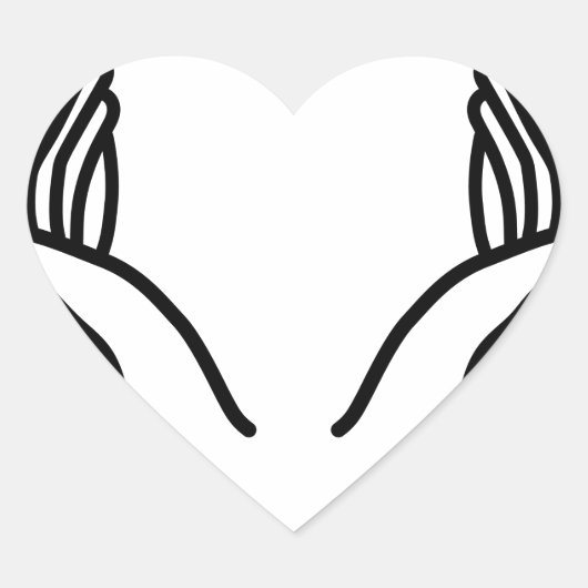 両手を切り取った ハートシール (正面)