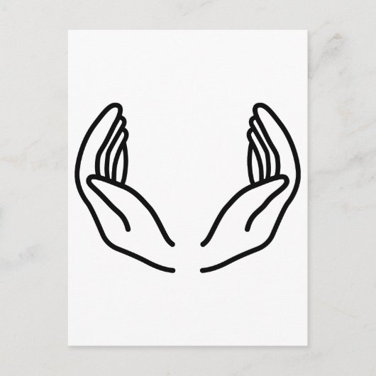 両手を切り取った ポストカード (正面)