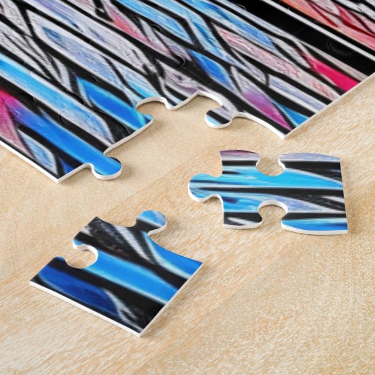 両手を持つカップルのアーバングラフィティアート ジグソーパズル (側面)