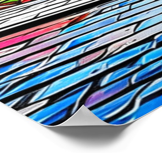 両手を持つカップルのアーバングラフィティアート ポスター (角)