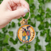 両手を持つカップルの歩くの秋 キーホルダー (手)