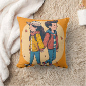 両手を持つカップルの歩くの秋 クッション (ブランケット)