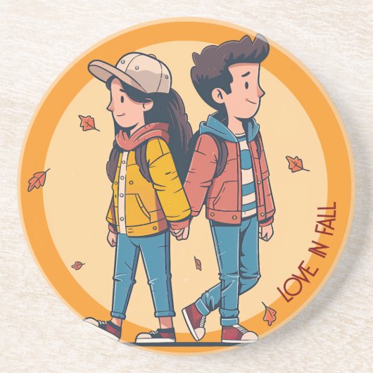 両手を持つカップルの歩くの秋 コースター (正面)