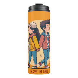 両手を持つカップルの歩くの秋 タンブラー