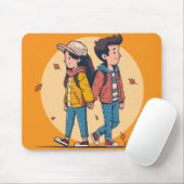 両手を持つカップルの歩くの秋 マウスパッド (マウス)