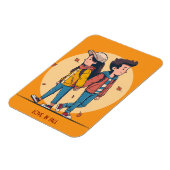 両手を持つカップルの歩くの秋 マグネット (左側)