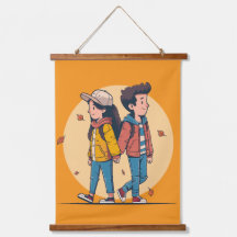 両手を持つカップルの歩くの秋