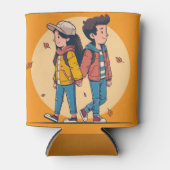 両手を持つカップルの歩くの秋 缶クーラー (正面)