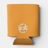 両手を持つカップルの歩くの秋 缶クーラー (裏面)