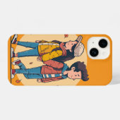 両手を持つカップルの歩くの秋 iPhoneケース (裏面横)