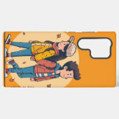 両手を持つカップルの歩くの秋 SAMSUNG GALAXYケース (裏面横)