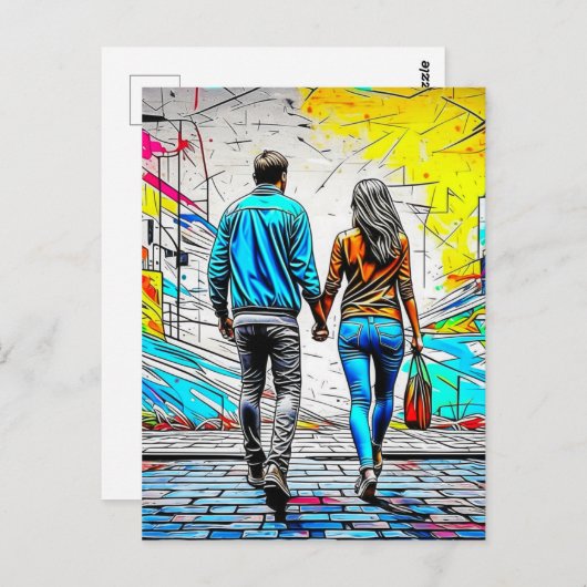 両手を握っているカップル |恋しく思さんの ポストカード (正面/裏面)