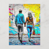 両手を握っているカップル |恋しく思さんの ポストカード (正面)