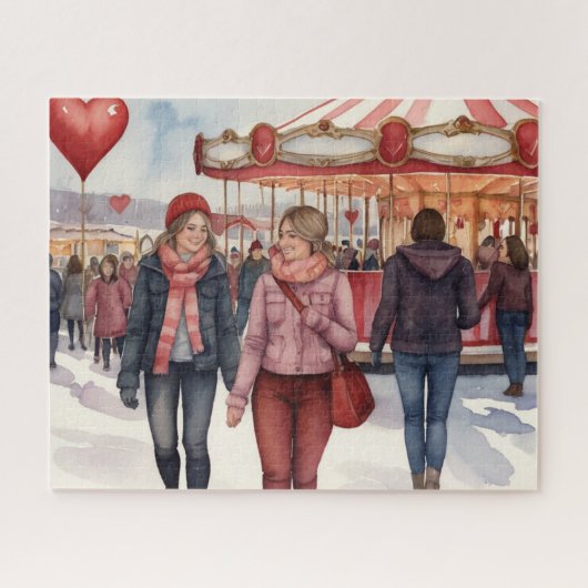 両手を握っている二人の女性 ジグソーパズル (横)