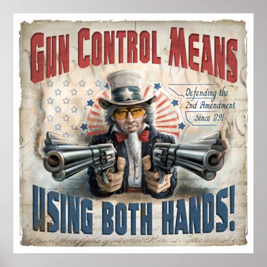 両手を用いた銃規制手段 ポスター (正面)