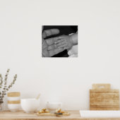 両手を白黒で表示 ポスター (キッチン)