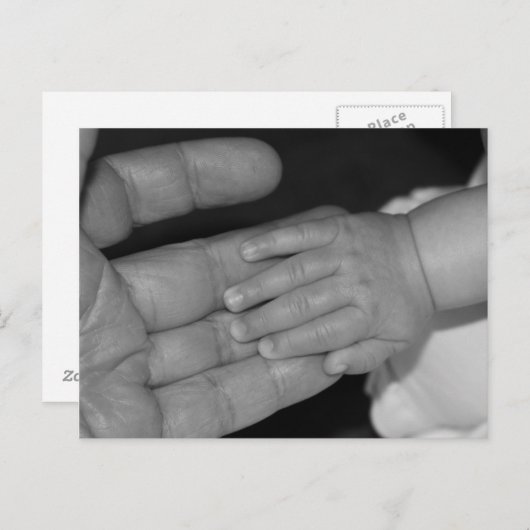 両手を白黒で表示 ポストカード (正面/裏面)